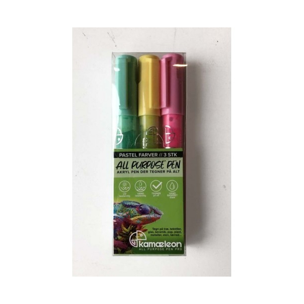 All Purpose Pen, 3 stk. pastelfarver