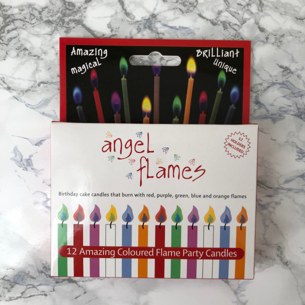 Angel flames, Fdselsdagslys med farvede flammer