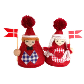Anne Beate Design, Slotsnisse, Filt Baby Nissepar med flag
