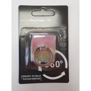 Anti fall ring holder, regnbue glimmer