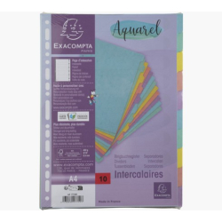 Aquarel Faneblade / register 1-10, Pastelfarvet