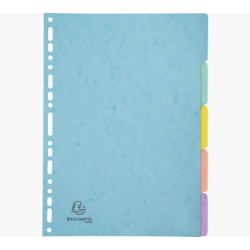 Aquarel Faneblade / register, 5 blade, Pastelfarvet