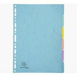 Aquarel Faneblade / register, 6 blade, Pastelfarvet