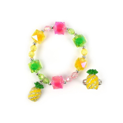 Armbnd og ring til brn, ananas eller is