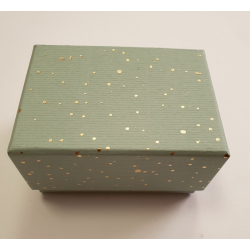 Artebene ske, stvet grn med guld prikker