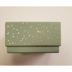 Artebene ske, stvet grn med guld prikker