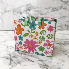 Artebene gavepose lav, mini, Blomster