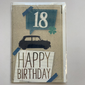 Artebene kort -Happy birthday, 18 blue