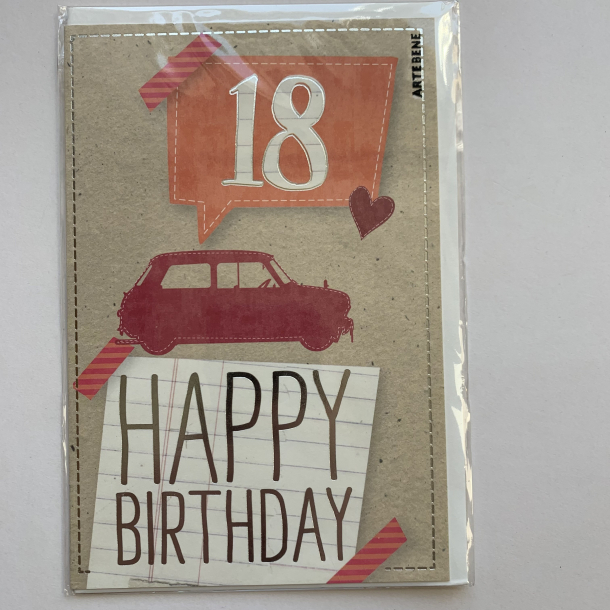 Artebene kort -Happy birthday, 18