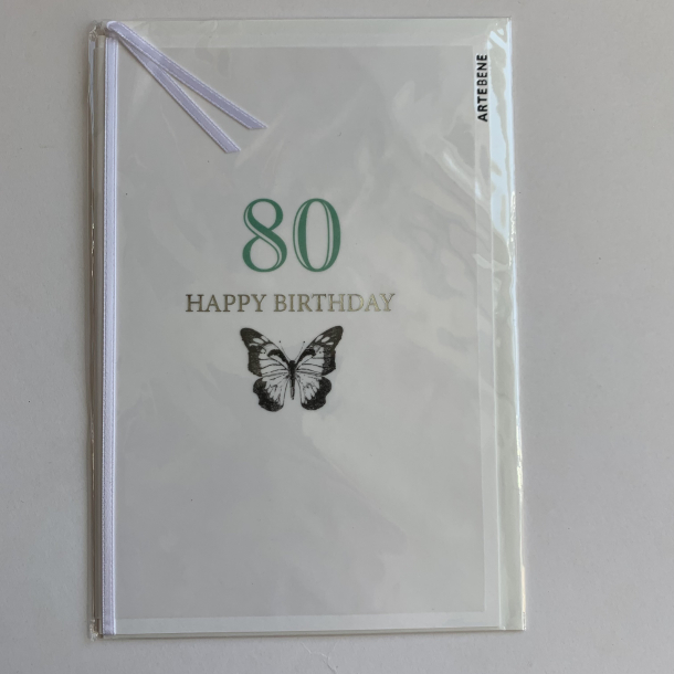 Artebene kort -Happy birthday, 80 grn