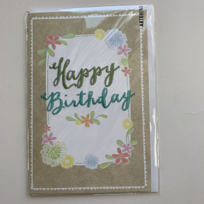 Artebene kort -Happy birthday, Broderi