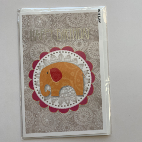Artebene kort -Happy birthday, Elefant