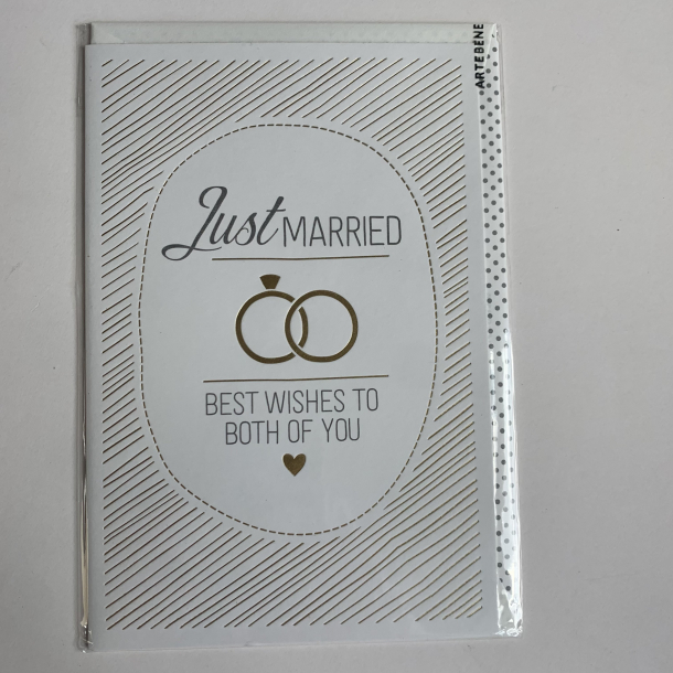 Artebene kort, Just Married, Best wishes