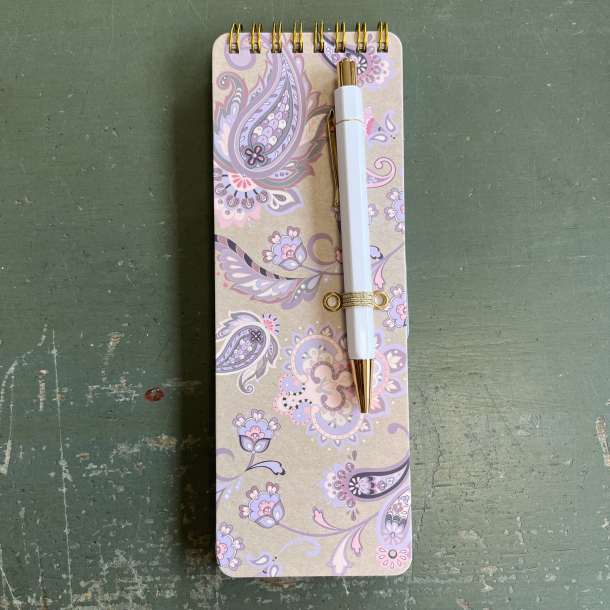 Artebene Notesblok med pen, lilla/grn