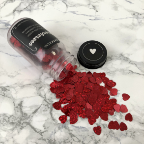 Artebene Palietter i glas, Rde str hjerter