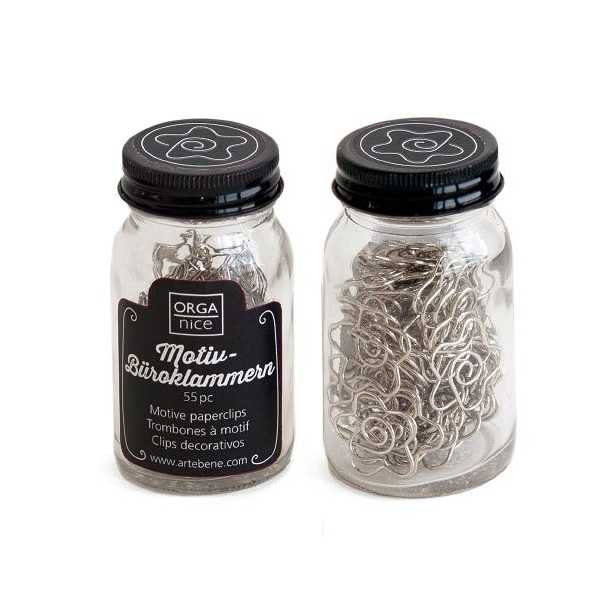 Artebene Papirclips i glas, 55 stk. stjerner