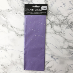 Artebene Silkepapir, lilla med glimmer, 3 ark