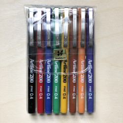 Artline 200 Fineliner pen, st med 8 stk.