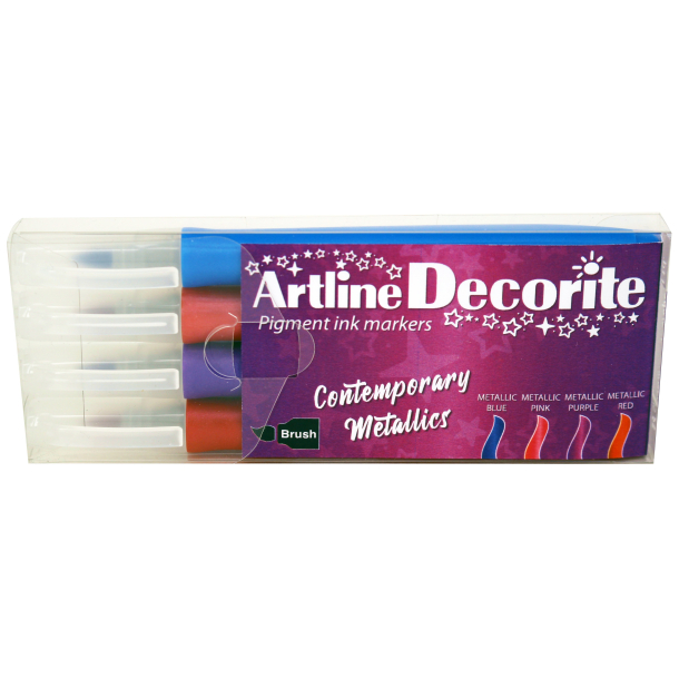 Artline Decorite brush metallic 4-st