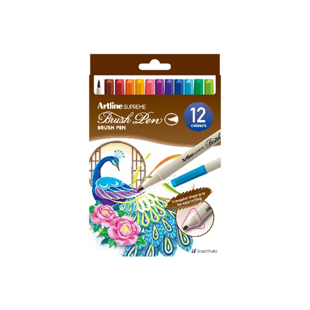Artline Supreme Brush Pen, 12 stk. 