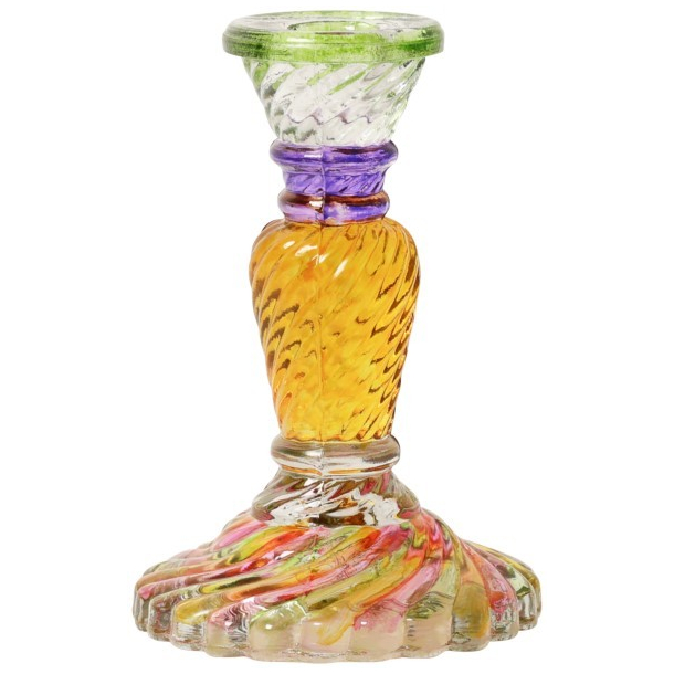 Au Maison, Lysestage i glas, flerfarvet, 16x11 cm