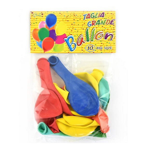 Balloner med blandede farver �30 cm, 10 stk. 