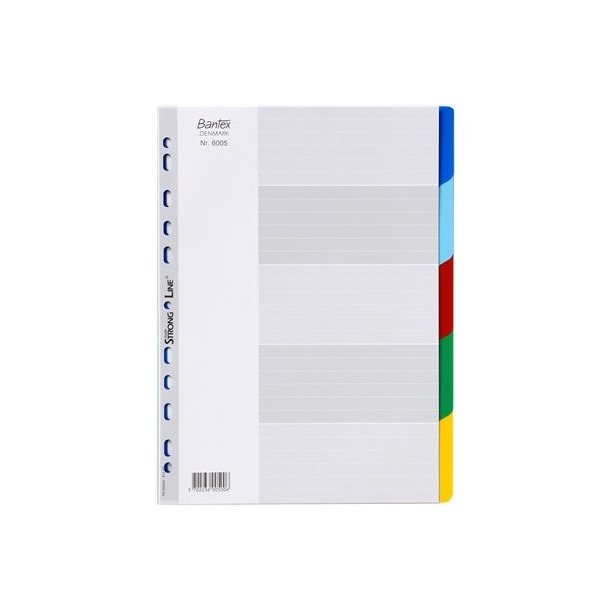 Bantex Register 1-5 med farveinddeling, farvet