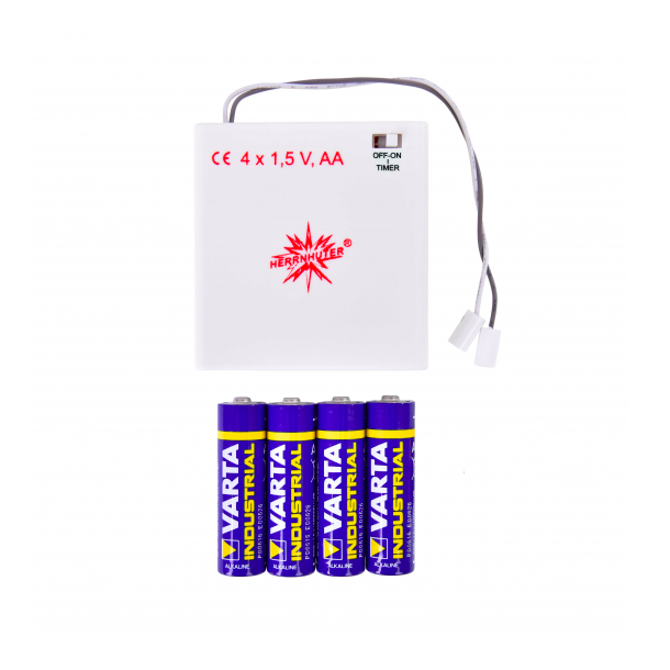 Batteriholder m/timer til n stjerne med LED