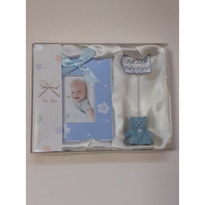 Billedramme, lysebl, m brevholder