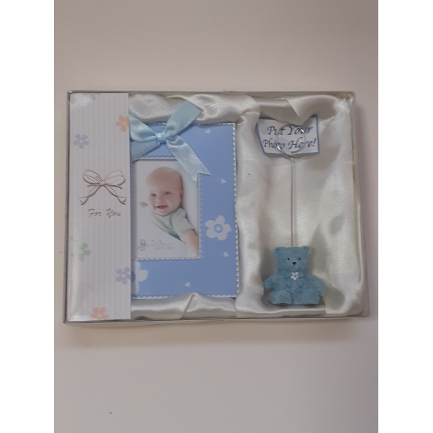 Billedramme, lysebl, m brevholder