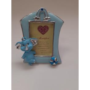 Billedramme m elefant, lysebl, 2. sortering