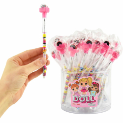 Blyant m. stifter og stempel i toppen