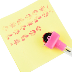 Blyant m. stifter og stempel i toppen