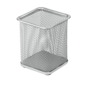 Blyantholder firkantet metal, slv