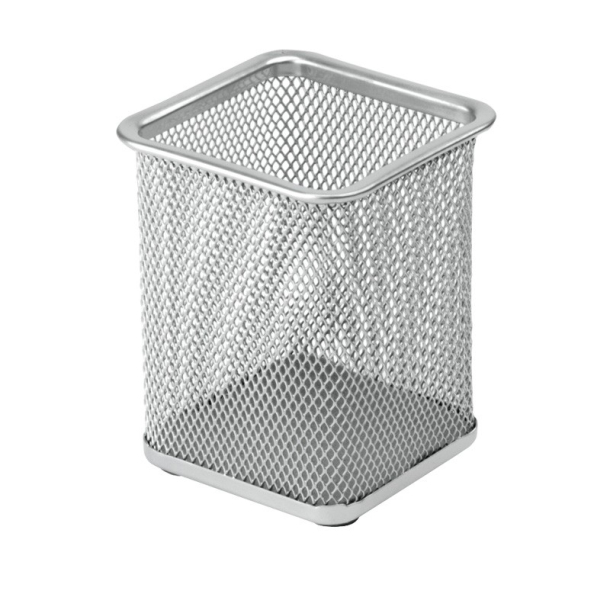 Blyantholder firkantet metal, slv