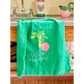 Bomuld Viskestykke - Grn - Ravishing Radish Print
