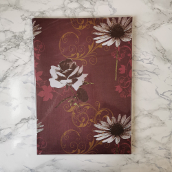 Brevpapir, m rose og marguerit