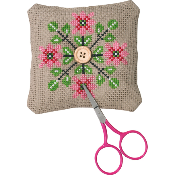 Broderi kit, nlepude, blomster/blade