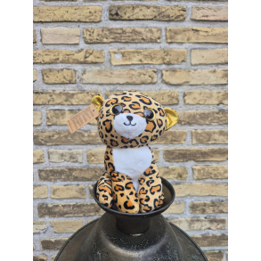 Bamse, Leopard brun og gul med glitter �jne