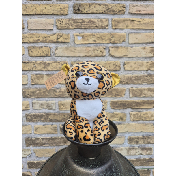 Bamse, Leopard brun og gul med glitter �jne
