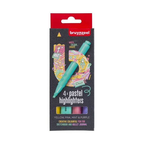 Bruynzeel Overstregningstusch, pastel, 4 stk.