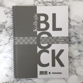 Bngers Kollegieblok A5, 70 blade, kvadreret