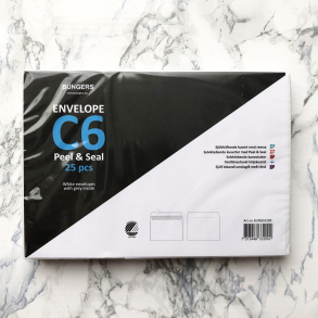 Büngers konvolut, C6, hvide, 25 stk.