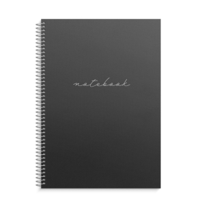 Burde Notesbog med spiralryg, A4, sort