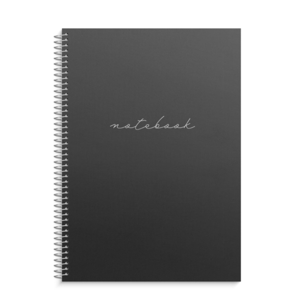 Burde Notesbog med spiralryg, A4, sort