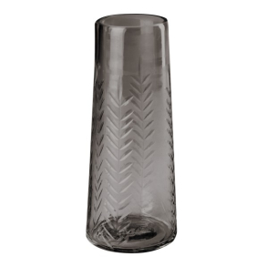 C'est Bon, Glasvase, slank, graveret, brun, 15x6 cm