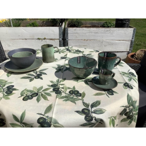 Caja, Italiensk dug med oliven, 130x130cm