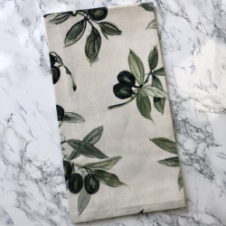 Caja, Italiensk viskestykke med oliven, 73 x 54 cm