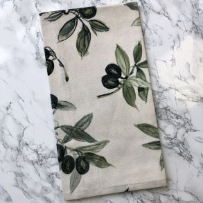 Caja, Italiensk viskestykke med oliven, 73 x 54 cm