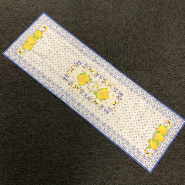 Caja, Positano lber, Citroner med bl kant, 1 stk., 138x46cm